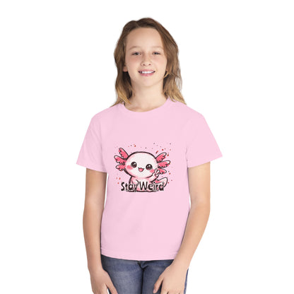Cute Pink Axolotl “Stay Weird” Graphic Youth TShirt