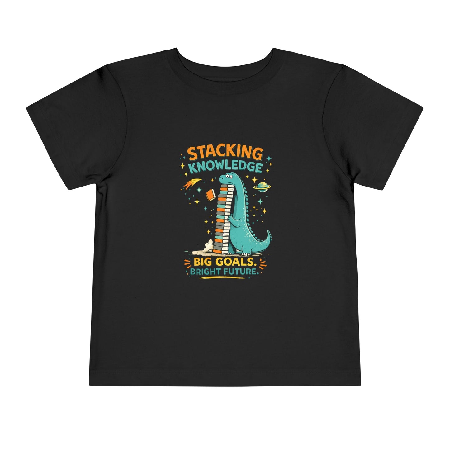 Dino School Toddler Tee — Stacking Knowledge Big Goals Bright Future