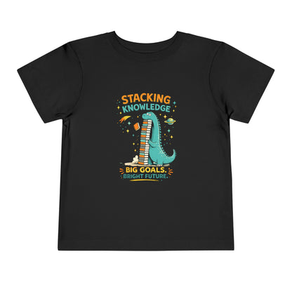 Dino School Toddler Tee — Stacking Knowledge Big Goals Bright Future