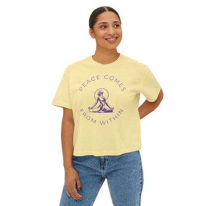 Peace Comes From Within Yoga Boxy Tee