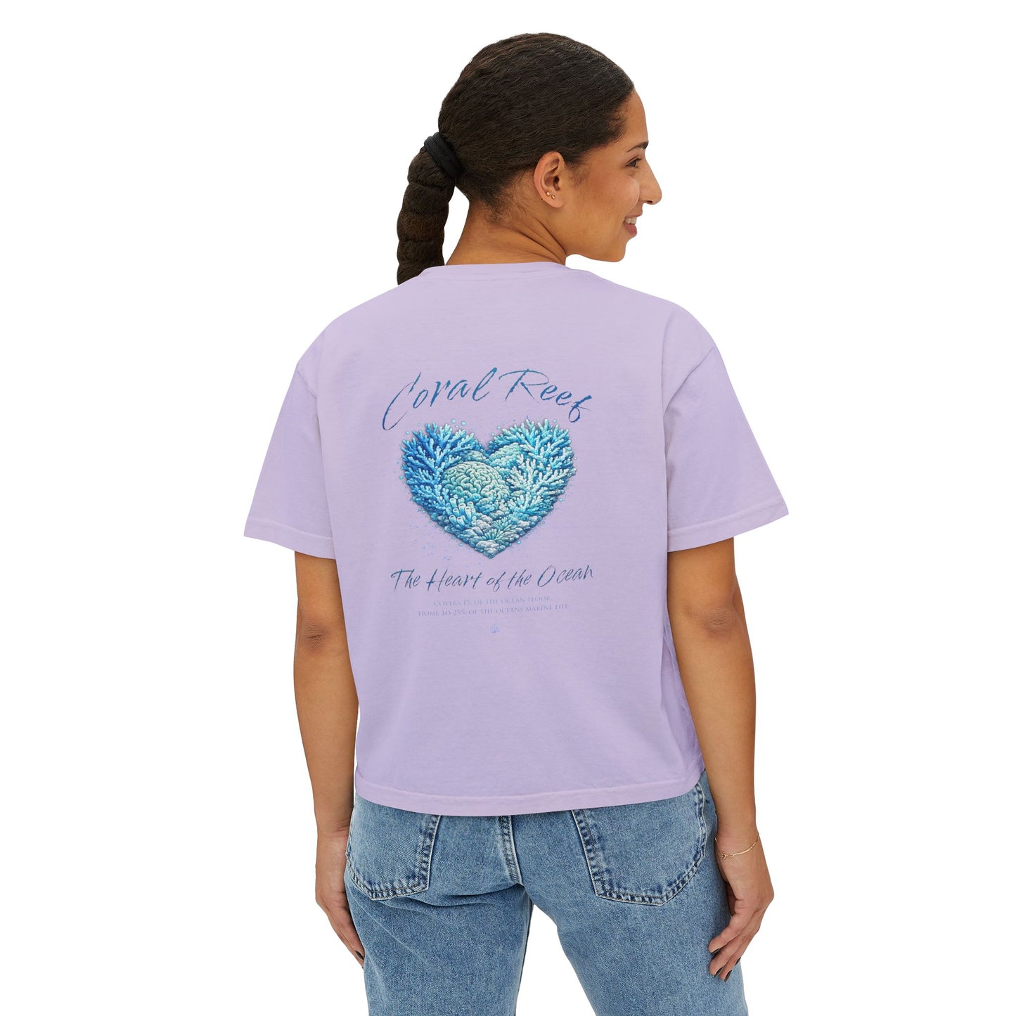 Coral Reef Heart Boxy Tee — "Coral Reef: The Heart of the Ocean"