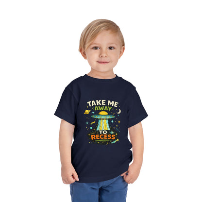 Take Me Away to Recess Toddler Tee — Cute UFO Recess Graphic Shirt