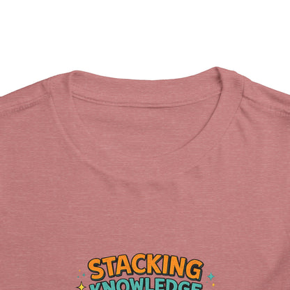 Dino School Toddler Tee — Stacking Knowledge Big Goals Bright Future