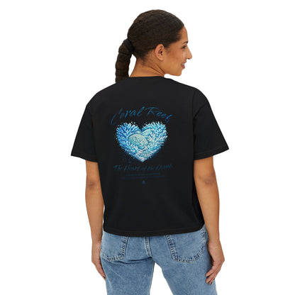 Coral Reef Heart Boxy Tee — "Coral Reef: The Heart of the Ocean"