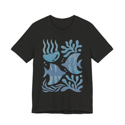 T-Shirt — Coastal Blue Ocean Fish Graphic Tee - Reef Rhythm | Ocean Art T-Shirt
