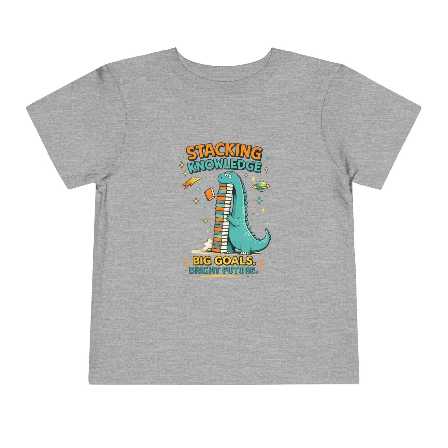Dino School Toddler Tee — Stacking Knowledge Big Goals Bright Future
