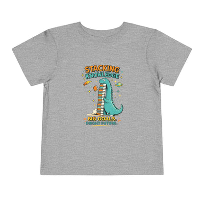 Dino School Toddler Tee — Stacking Knowledge Big Goals Bright Future