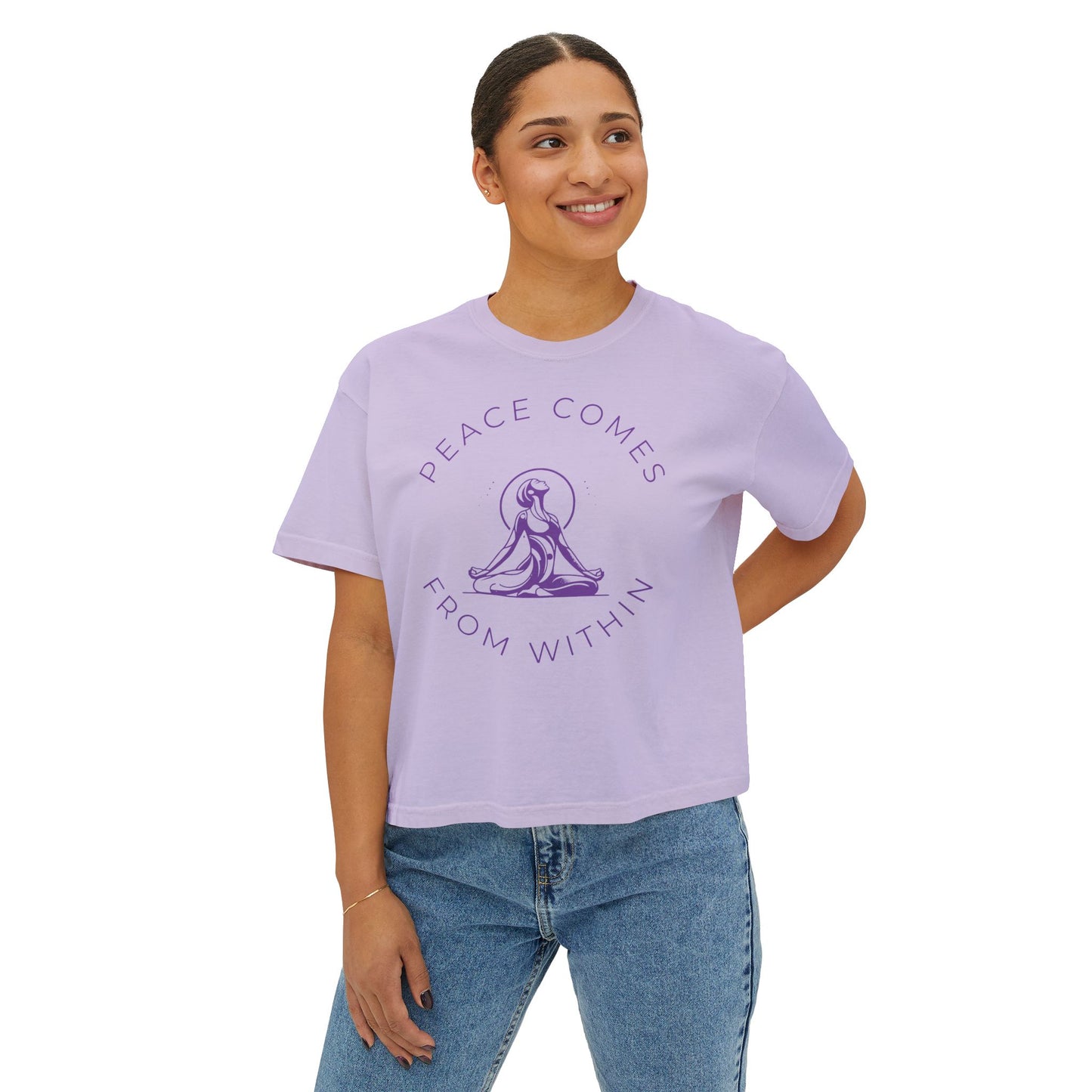 Peace Comes From Within Yoga Boxy Tee