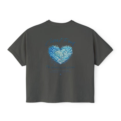 Coral Reef Heart Boxy Tee — "Coral Reef: The Heart of the Ocean"