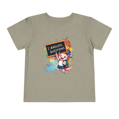 Axolotl back to school Toddler Tee — 'Axolotl Questions' Cute Axolotl Kids Shirt