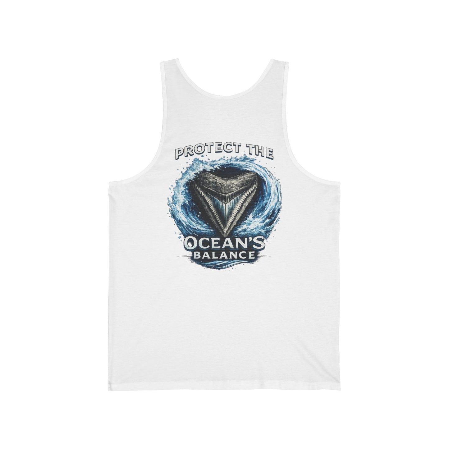 Protect the Ocean's Balance Tank Top — Shark Tooth Conservation Graphic