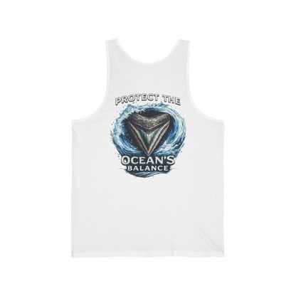 Protect the Ocean's Balance Tank Top — Shark Tooth Conservation Graphic