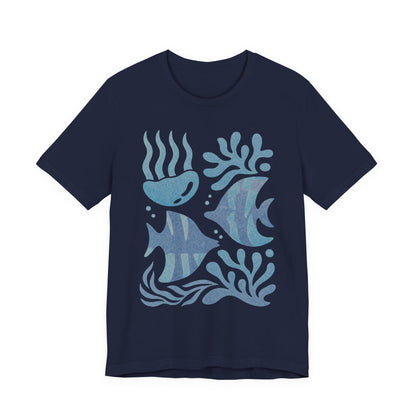 T-Shirt — Coastal Blue Ocean Fish Graphic Tee - Reef Rhythm | Ocean Art T-Shirt
