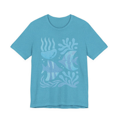 T-Shirt — Coastal Blue Ocean Fish Graphic Tee - Reef Rhythm | Ocean Art T-Shirt