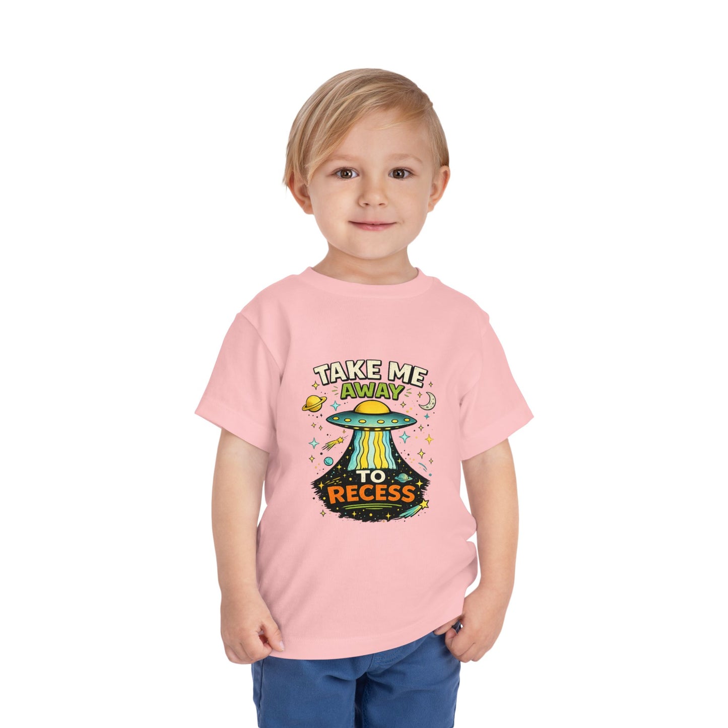 Take Me Away to Recess Toddler Tee — Cute UFO Recess Graphic Shirt