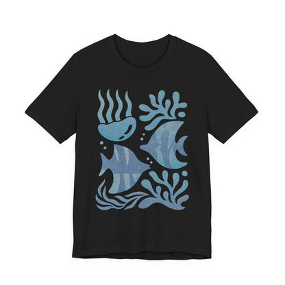 T-Shirt — Coastal Blue Ocean Fish Graphic Tee - Reef Rhythm | Ocean Art T-Shirt