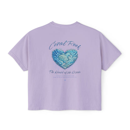 Coral Reef Heart Boxy Tee — "Coral Reef: The Heart of the Ocean"
