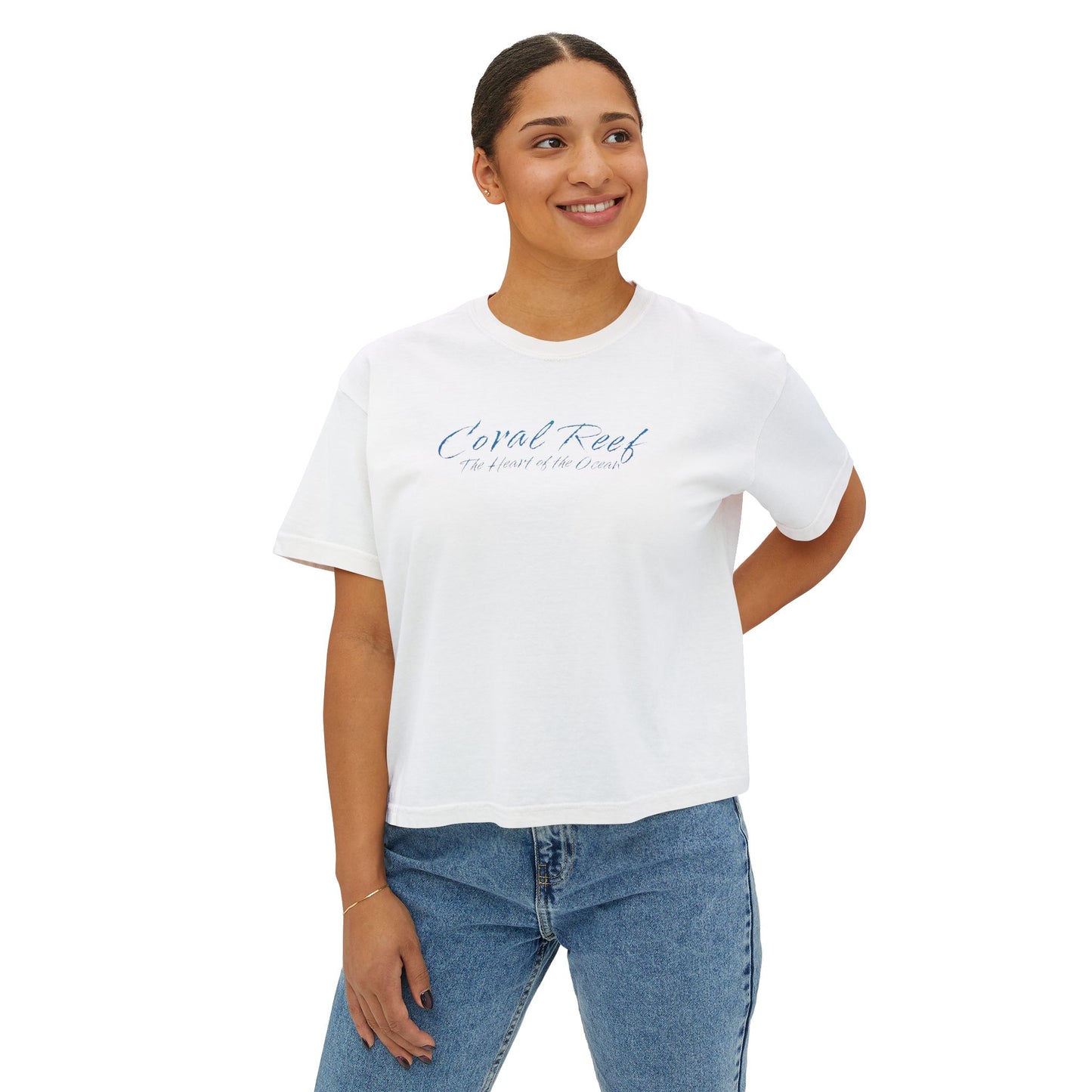 Coral Reef Heart Boxy Tee — "Coral Reef: The Heart of the Ocean"