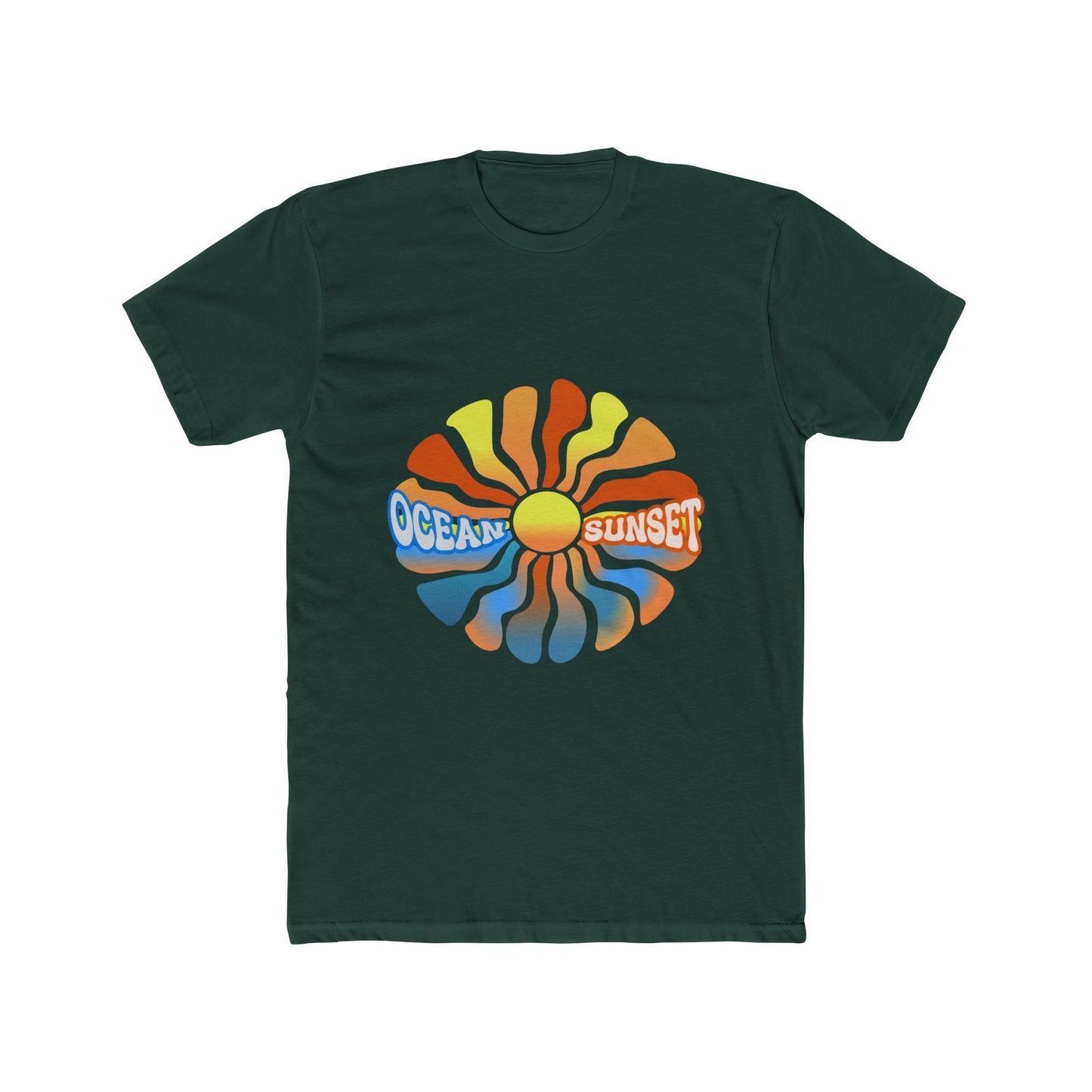 Ocean Sunset Graphic Tee — Retro Sun Wave T-Shirt