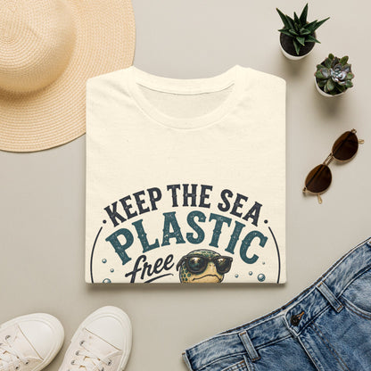 Keep the Sea Plastic Free | I'm Salty, Not Trashy Funny Sea Turtle T-Shirt Unisex Softstyle T-Shirt