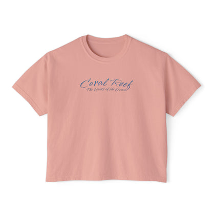 Coral Reef Heart Boxy Tee — "Coral Reef: The Heart of the Ocean"