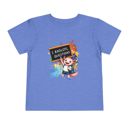 Axolotl back to school Toddler Tee — 'Axolotl Questions' Cute Axolotl Kids Shirt