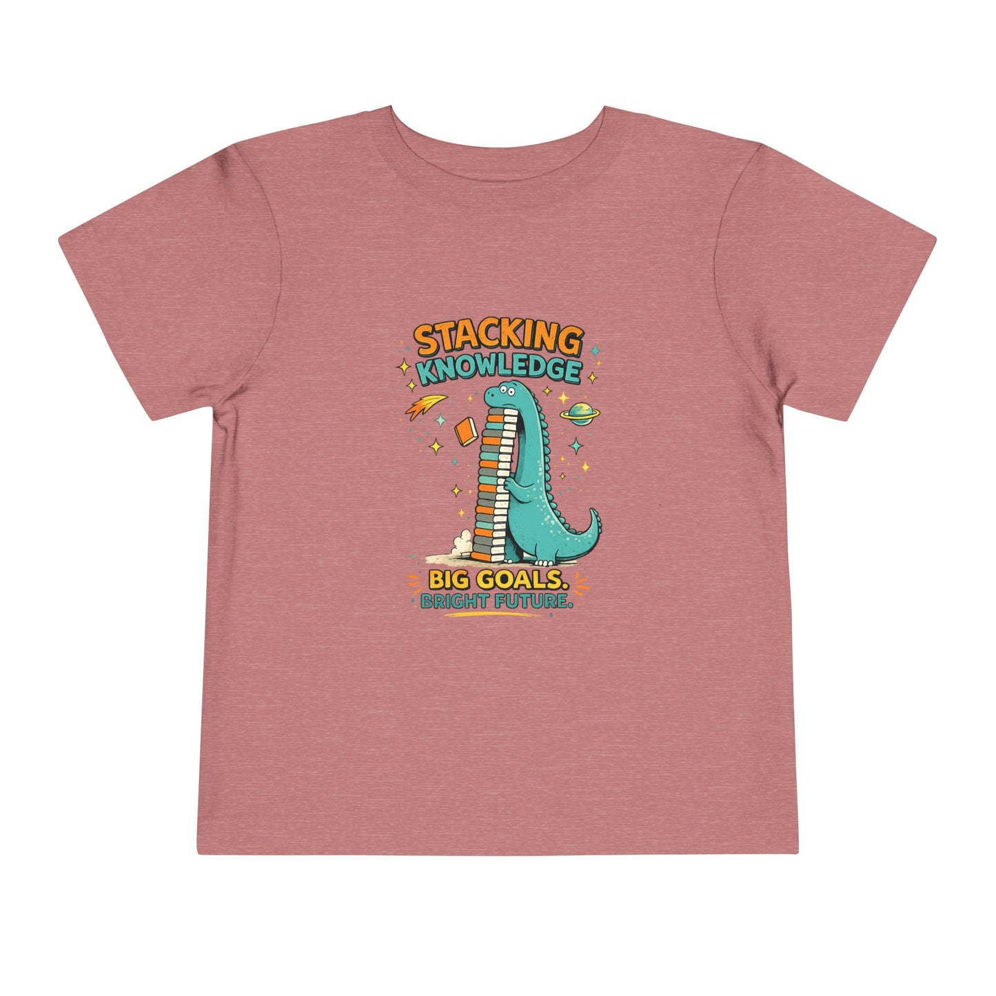 Dino School Toddler Tee — Stacking Knowledge Big Goals Bright Future