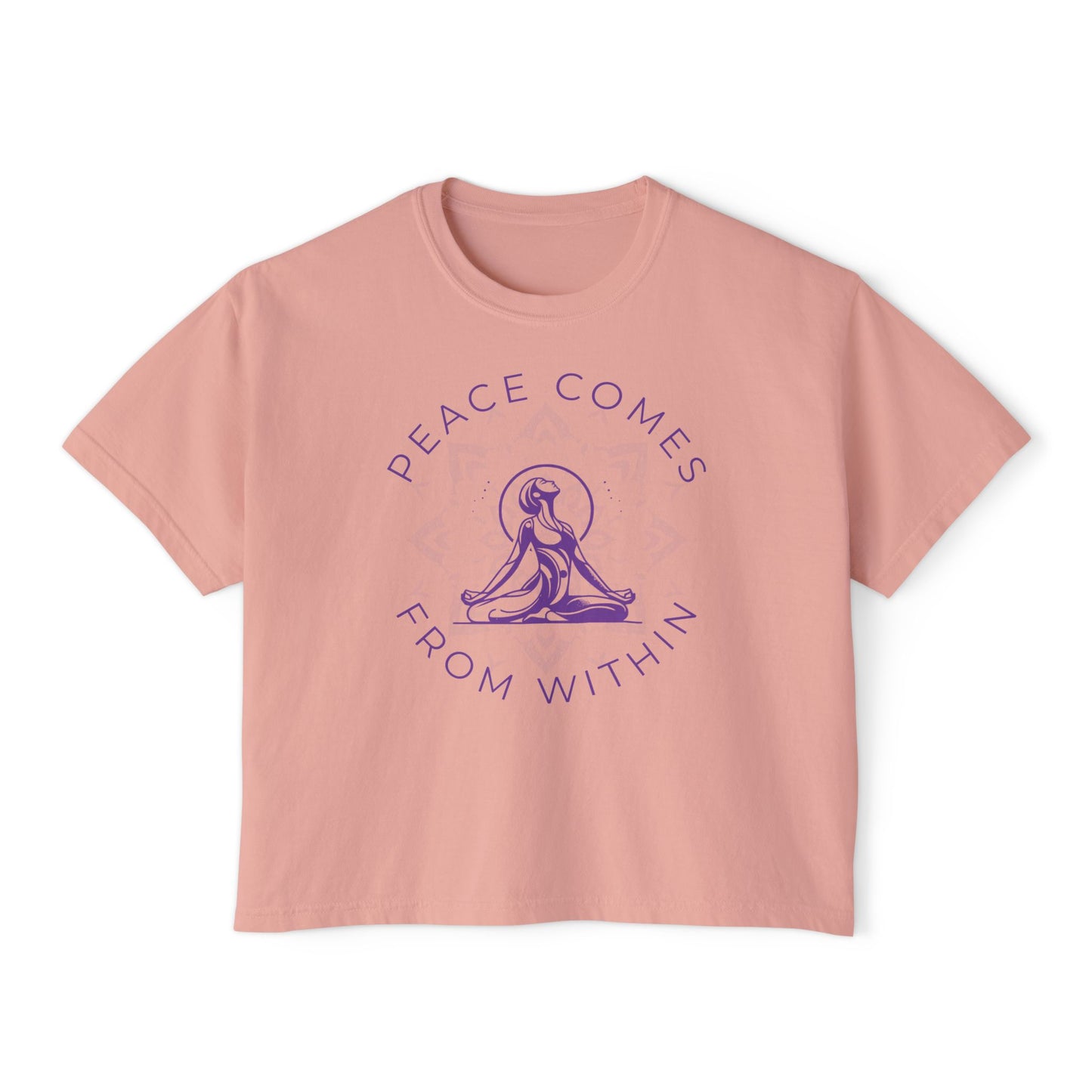 Peace Comes From Within Yoga Boxy Tee