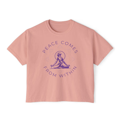 Peace Comes From Within Yoga Boxy Tee