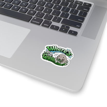 Where's the Grass? Manatee Kiss-Cut Sticker