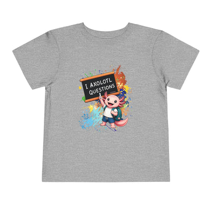 Axolotl back to school Toddler Tee — 'Axolotl Questions' Cute Axolotl Kids Shirt