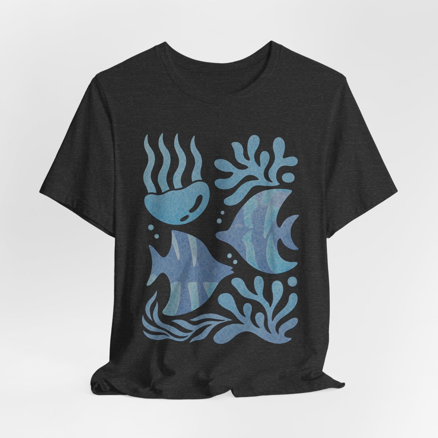 T-Shirt — Coastal Blue Ocean Fish Graphic Tee - Reef Rhythm | Ocean Art T-Shirt