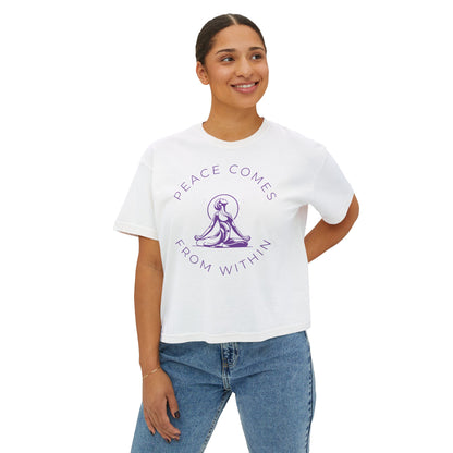 Peace Comes From Within Yoga Boxy Tee