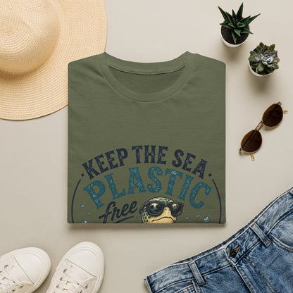 Keep the Sea Plastic Free | I'm Salty, Not Trashy Funny Sea Turtle T-Shirt Unisex Softstyle T-Shirt