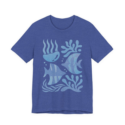 T-Shirt — Coastal Blue Ocean Fish Graphic Tee - Reef Rhythm | Ocean Art T-Shirt