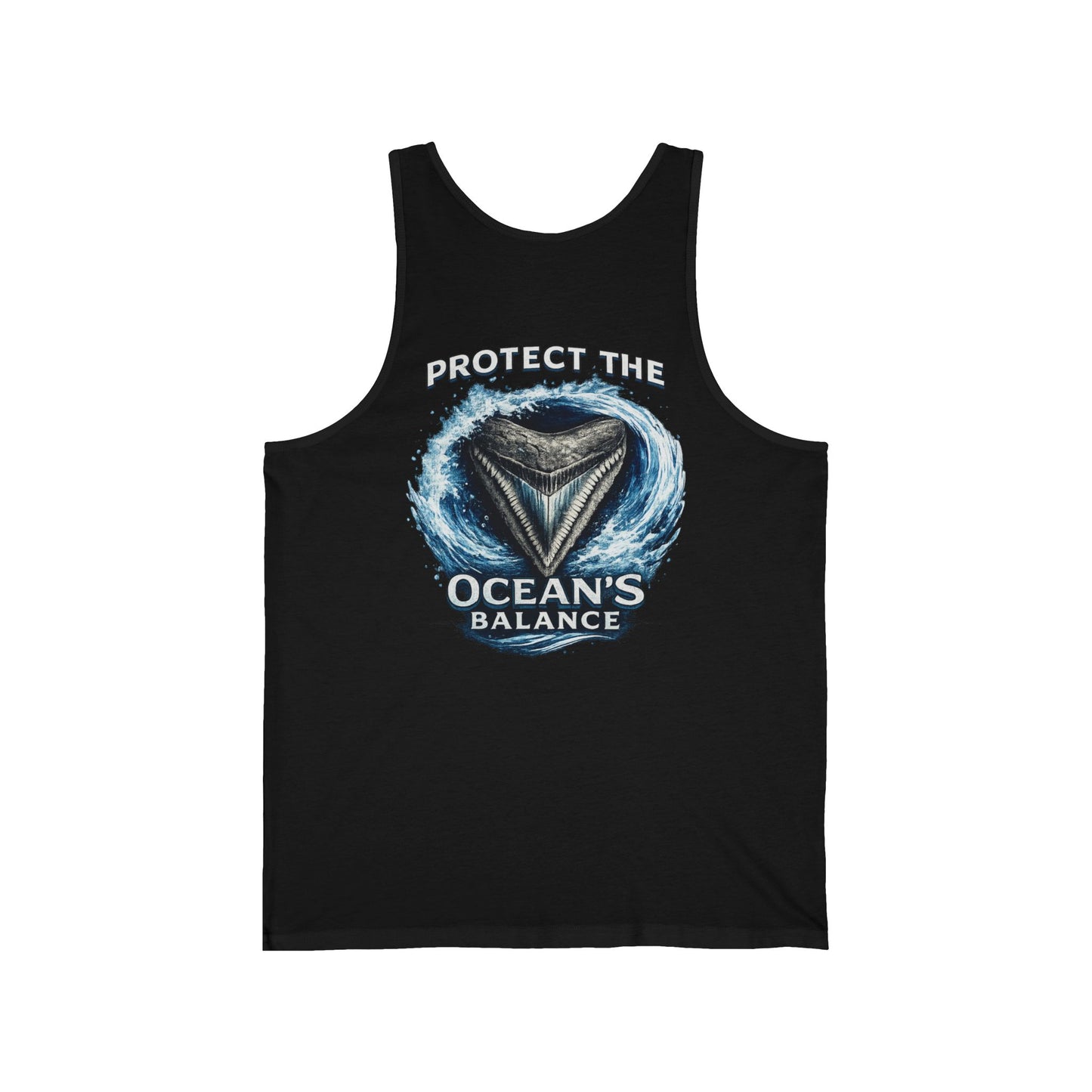 Protect the Ocean's Balance Tank Top — Shark Tooth Conservation Graphic