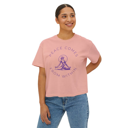 Peace Comes From Within Yoga Boxy Tee