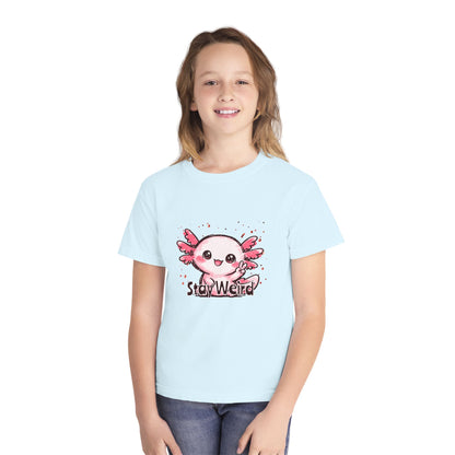 Cute Pink Axolotl “Stay Weird” Graphic Youth TShirt