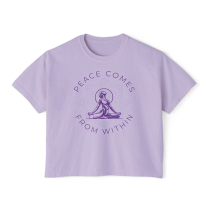 Peace Comes From Within Yoga Boxy Tee
