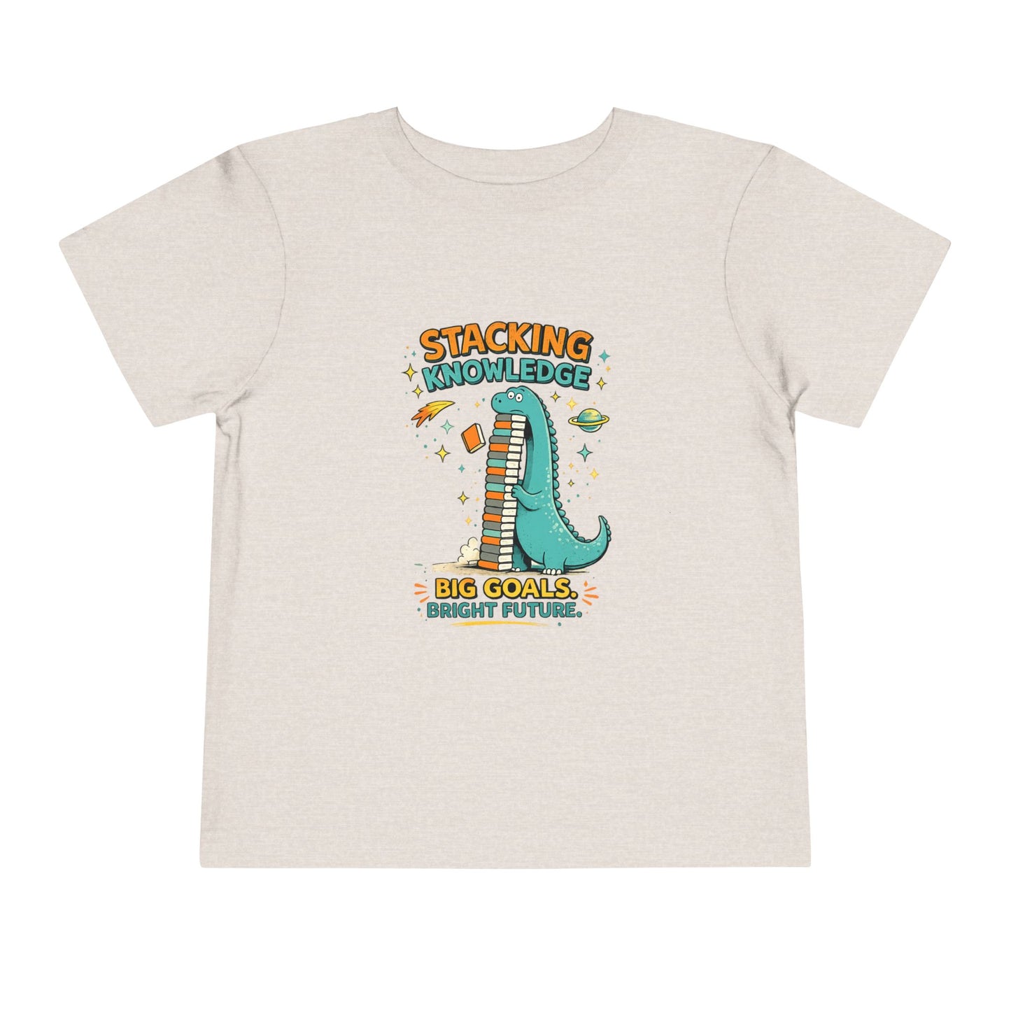Dino School Toddler Tee — Stacking Knowledge Big Goals Bright Future