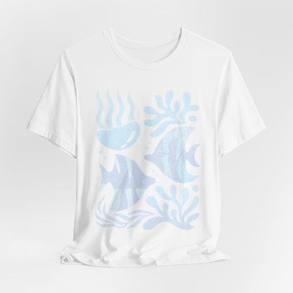 T-Shirt — Coastal Blue Ocean Fish Graphic Tee - Reef Rhythm | Ocean Art T-Shirt