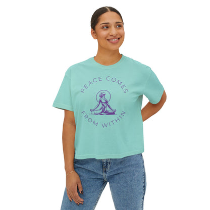Peace Comes From Within Yoga Boxy Tee