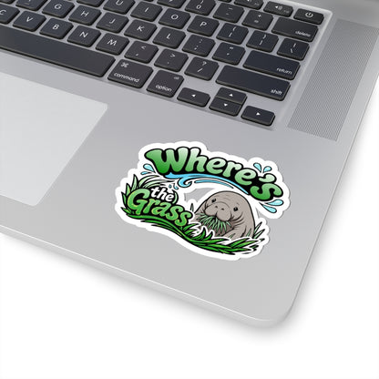 Where's the Grass? Manatee Kiss-Cut Sticker