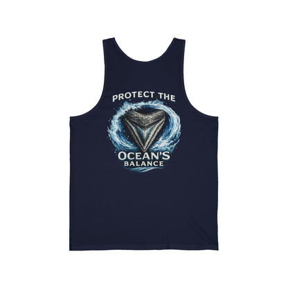 Protect the Ocean's Balance Tank Top — Shark Tooth Conservation Graphic