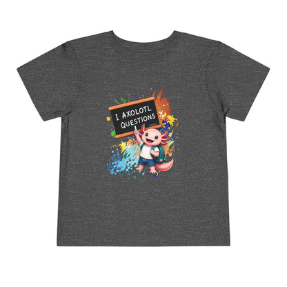 Axolotl back to school Toddler Tee — 'Axolotl Questions' Cute Axolotl Kids Shirt