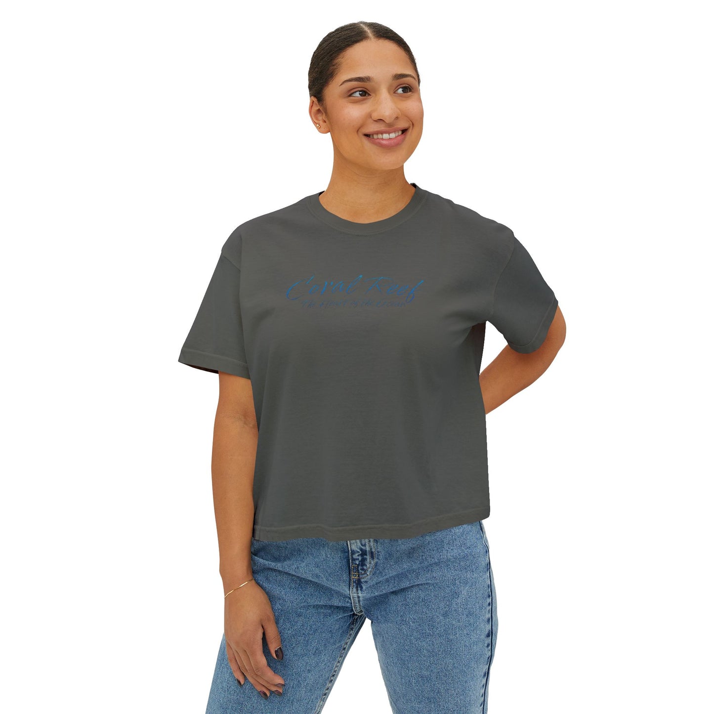 Coral Reef Heart Boxy Tee — "Coral Reef: The Heart of the Ocean"