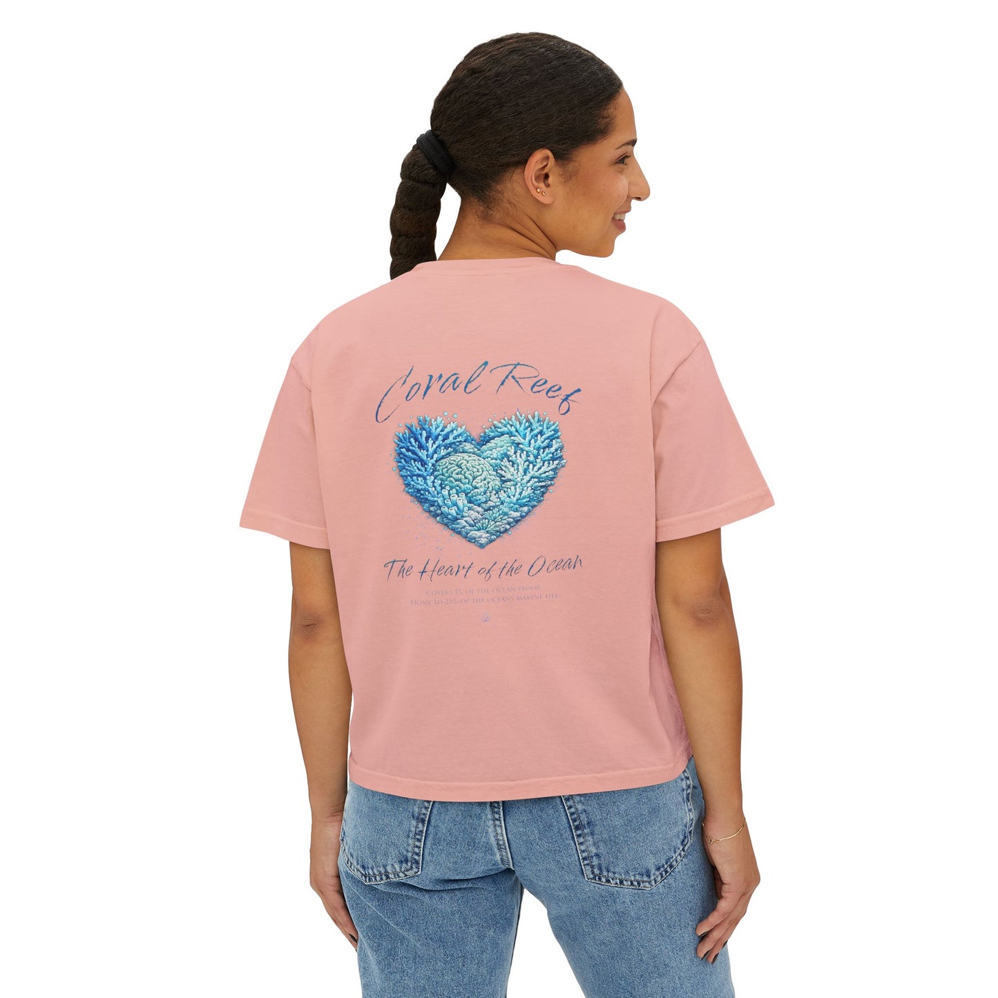 Coral Reef Heart Boxy Tee — "Coral Reef: The Heart of the Ocean"
