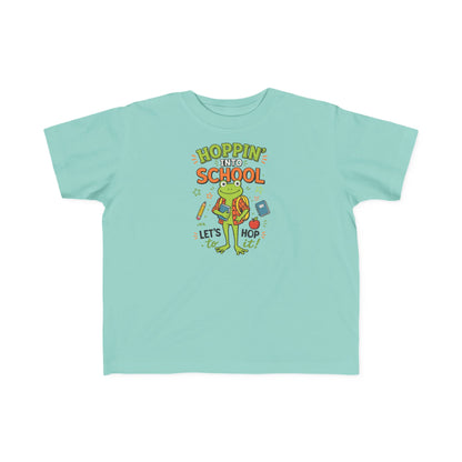 Back-to-School Tee — "Hoppin' into School" Frog Design