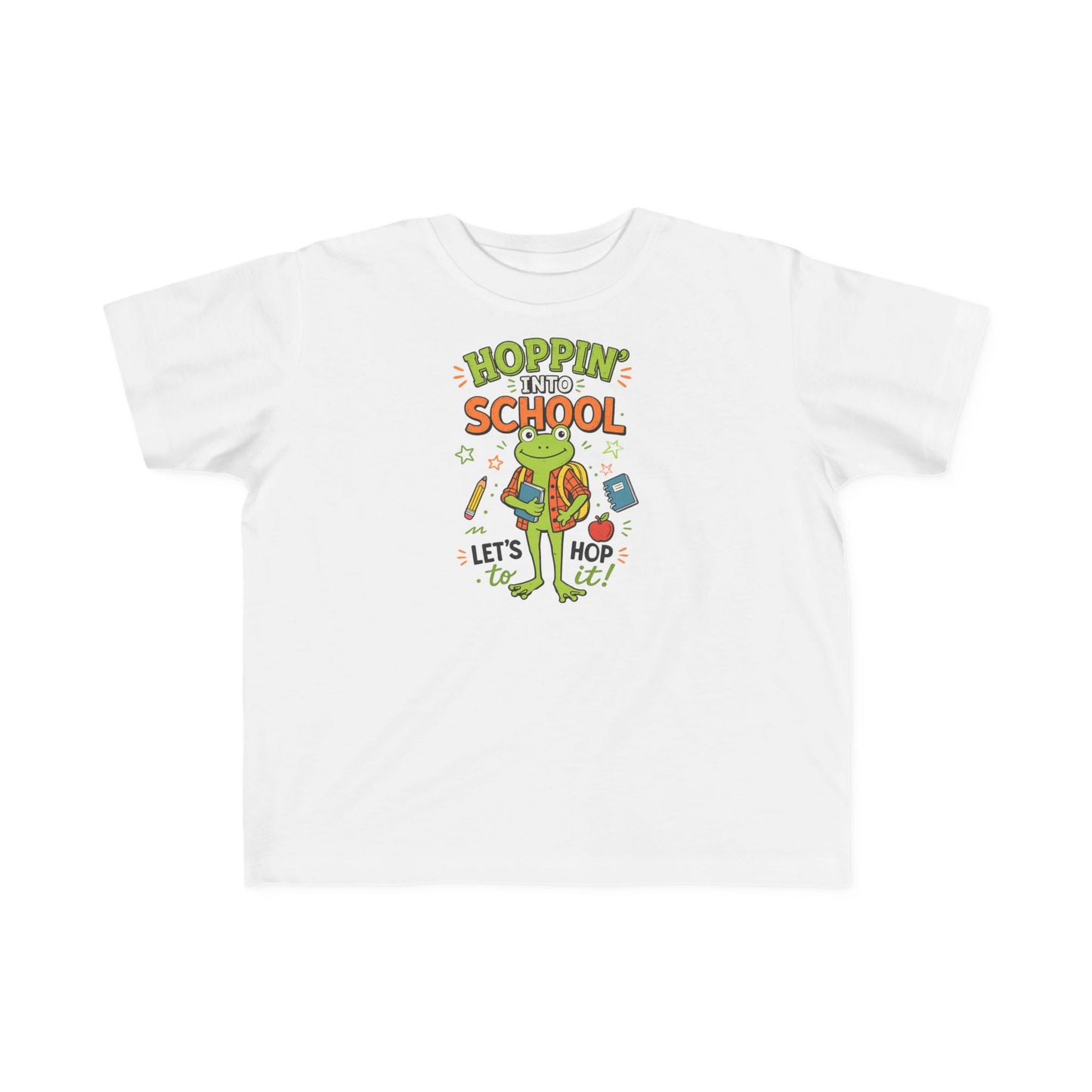 Back-to-School Tee — "Hoppin' into School" Frog Design