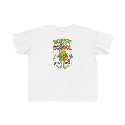 Back-to-School Tee — "Hoppin' into School" Frog Design